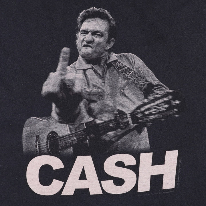 JIM MARSHALL JOHNNY CASH Johnny Cash Band T-shirt Band T Men's XL size cotton black type Vintage Second Hand