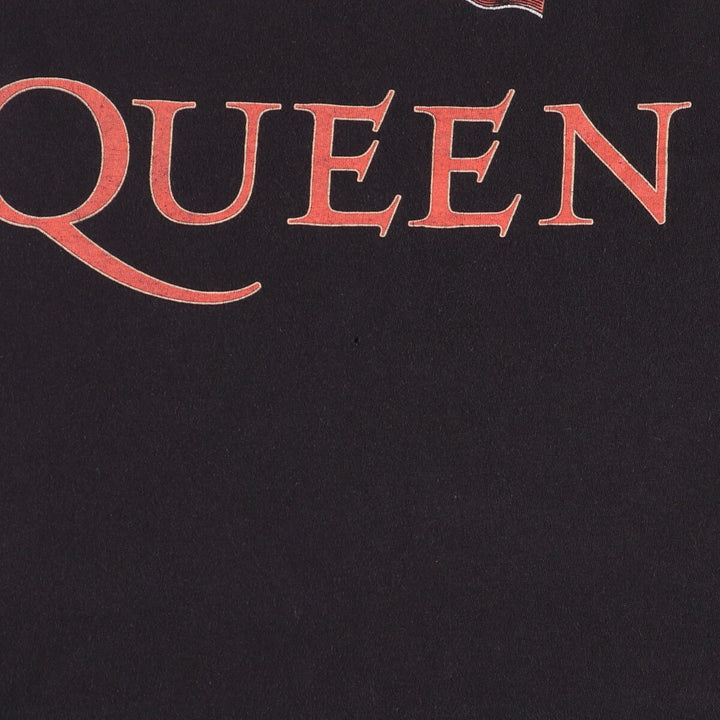 QUEEN Band T-shirt, Men's L size cotton black type Vintage Second Hand