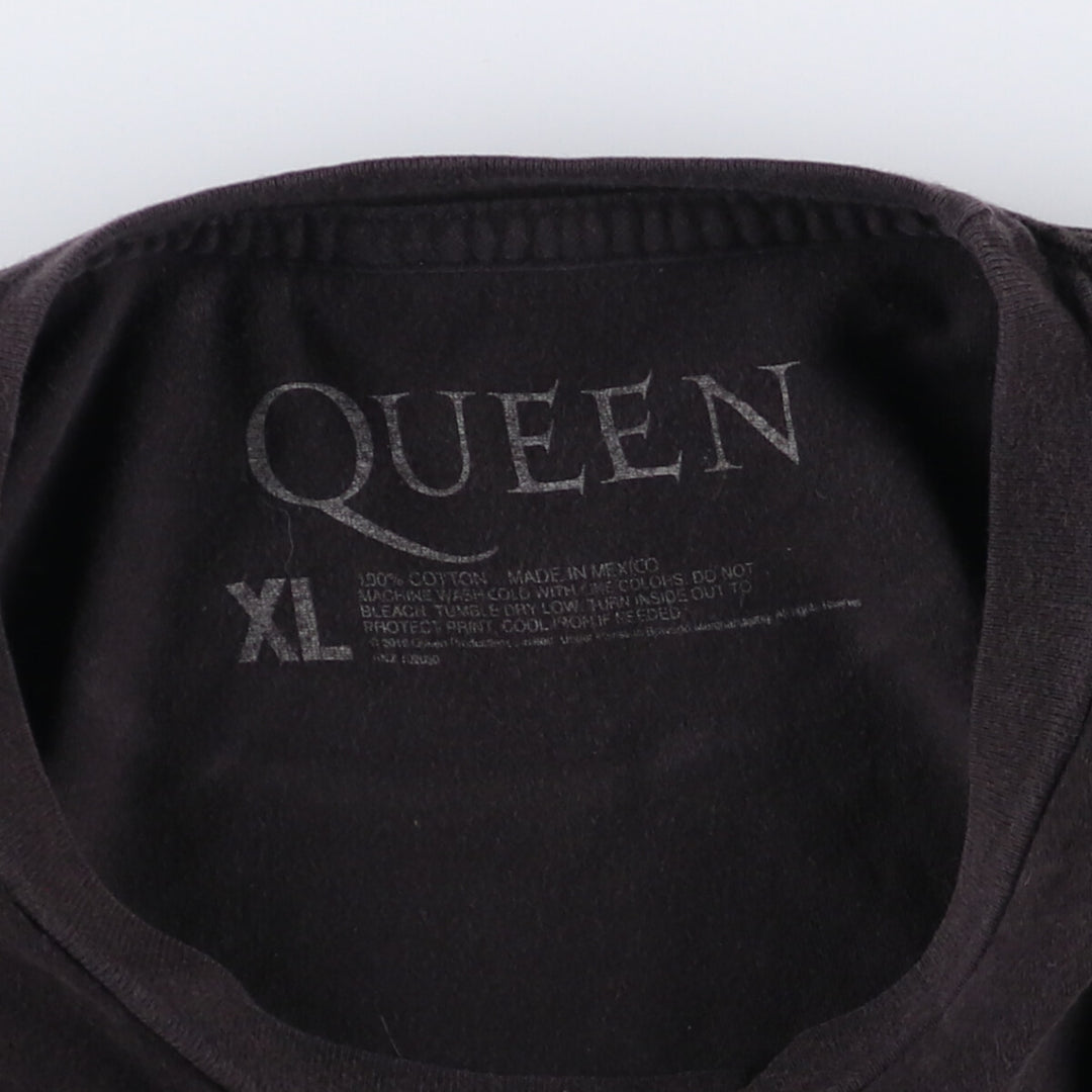 QUEEN Band T-shirt, Men's XL size cotton black type Vintage Second Hand