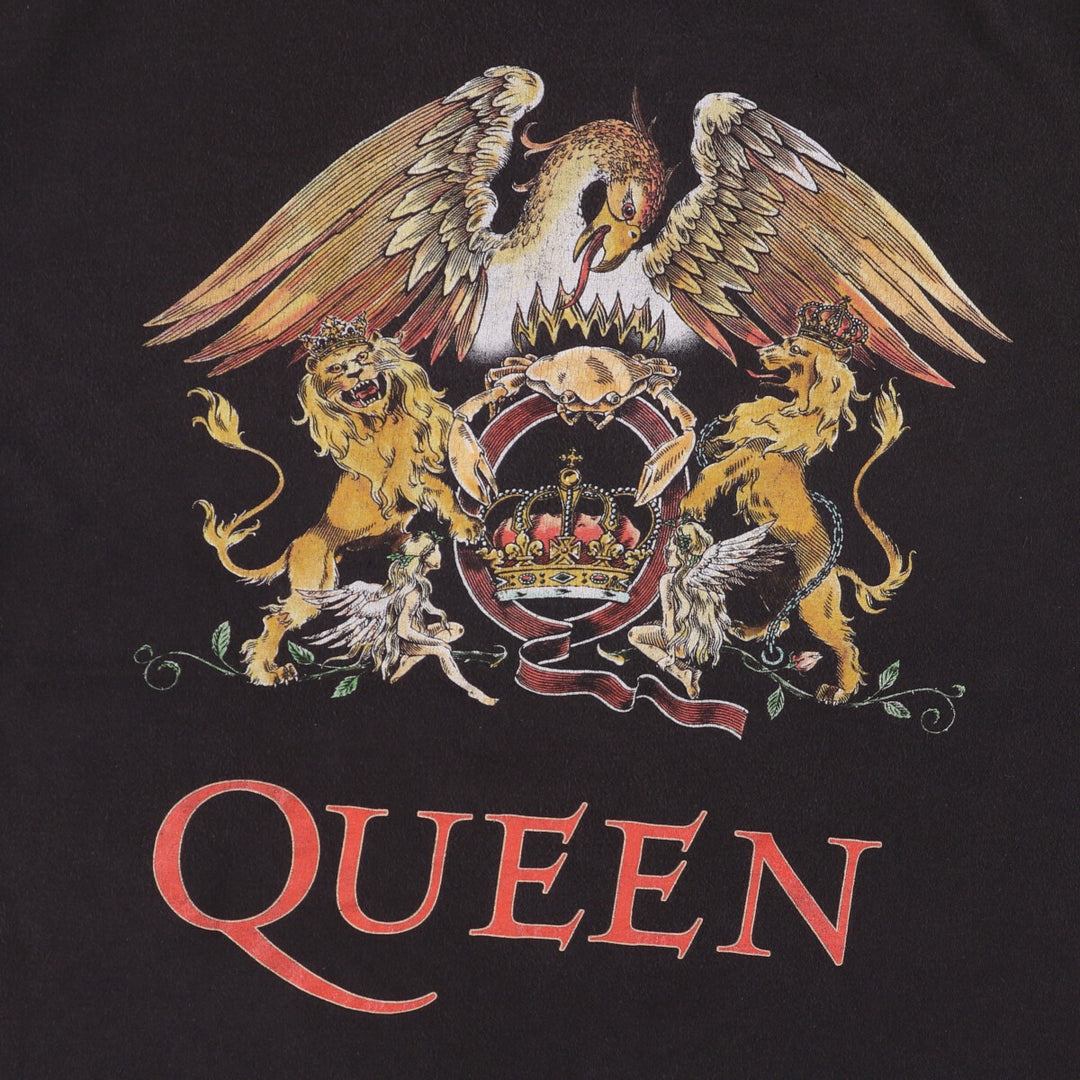 QUEEN Band T-shirt, Men's XL size cotton black type Vintage Second Hand