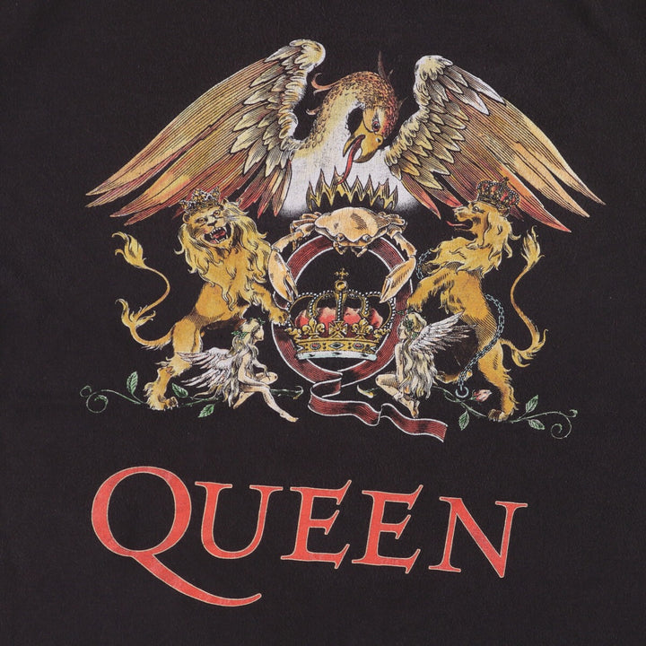 QUEEN Band T-shirt, Men's XL size cotton black type Vintage Second Hand