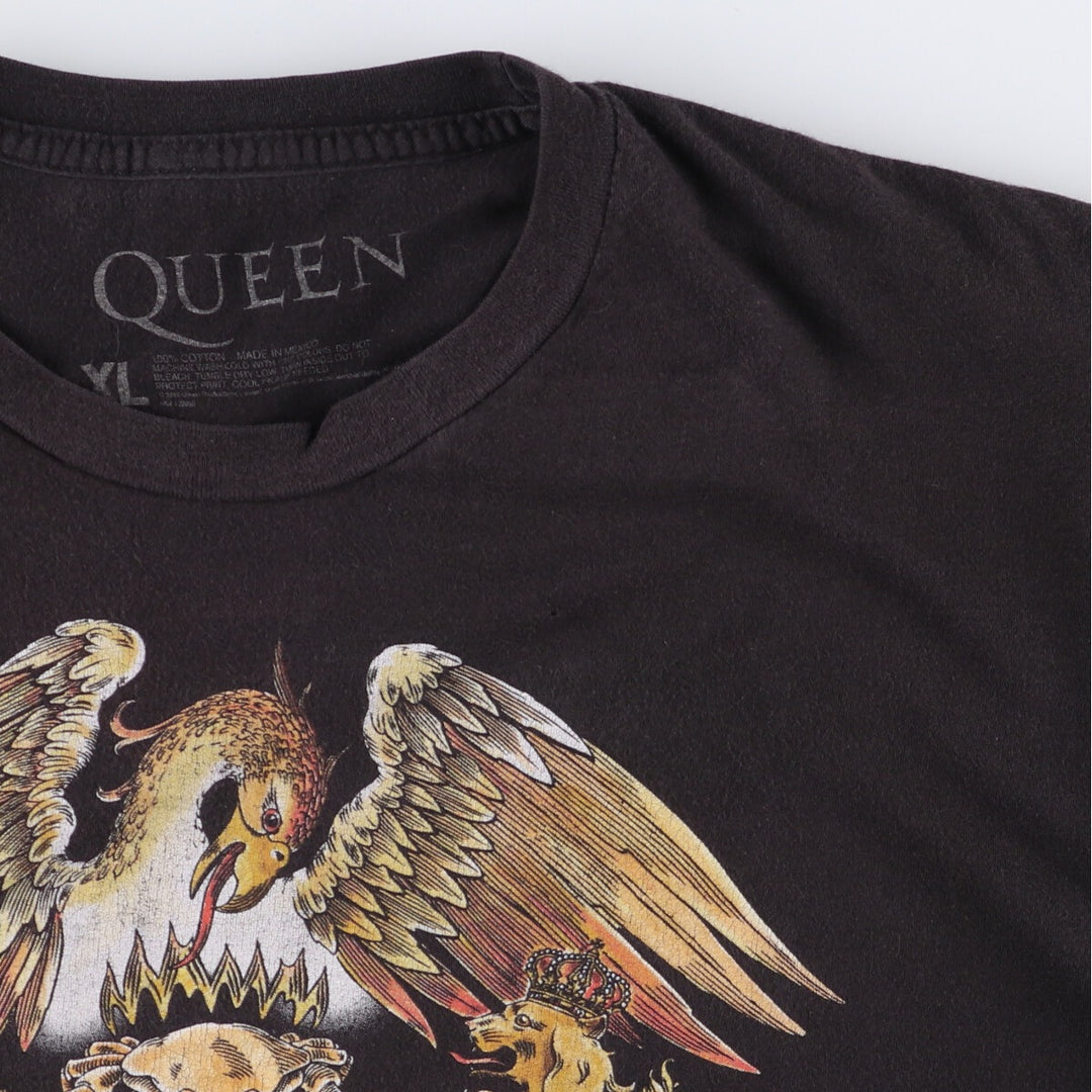 QUEEN Band T-shirt, Men's XL size cotton black type Vintage Second Hand