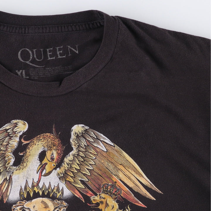 QUEEN Band T-shirt, Men's XL size cotton black type Vintage Second Hand
