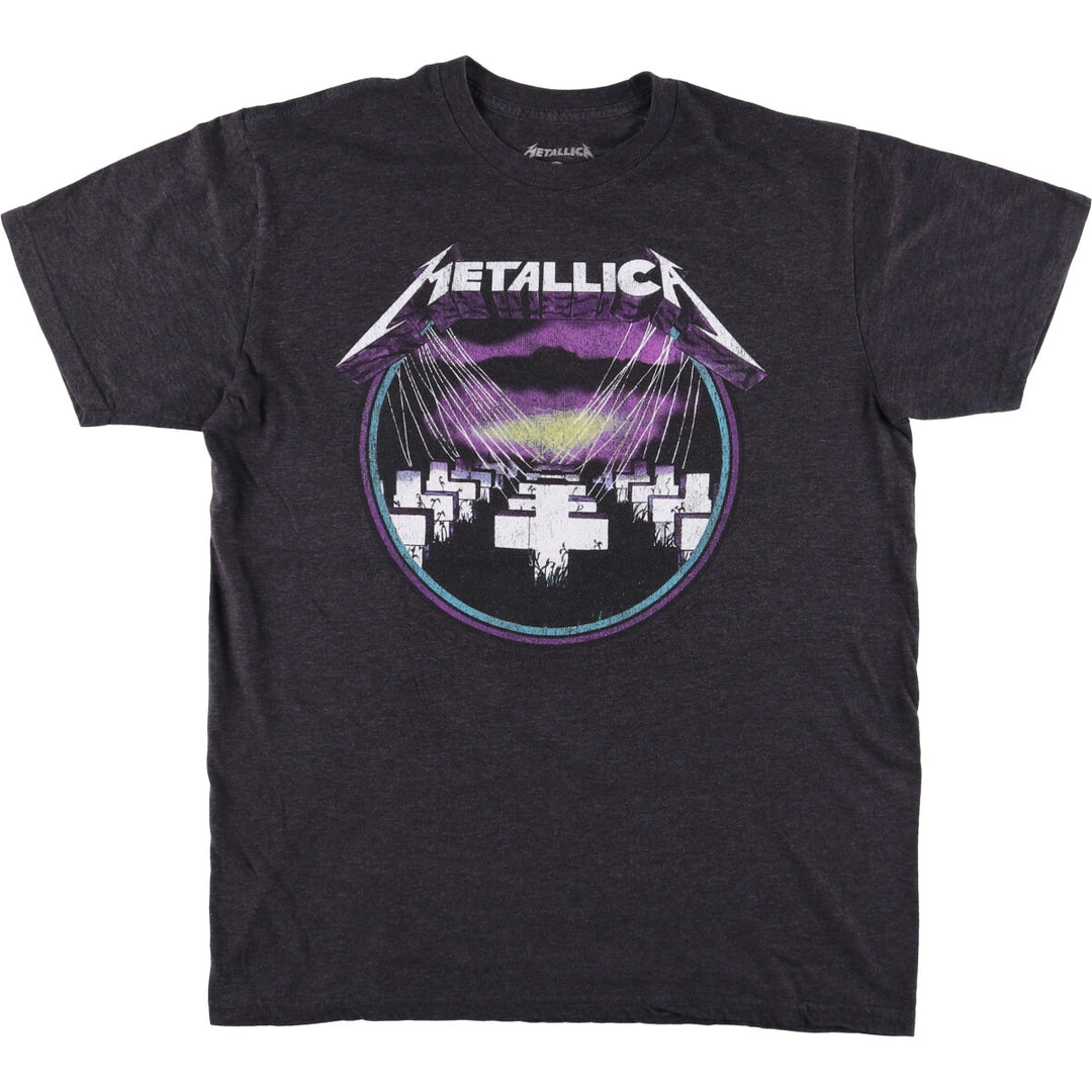 METALLICA Metallica Band T-shirt Band T Men's L size cotton black type Vintage Second Hand