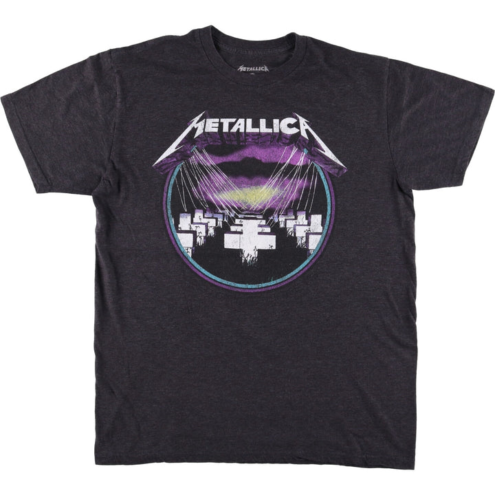 METALLICA Metallica Band T-shirt Band T Men's L size cotton black type Vintage Second Hand