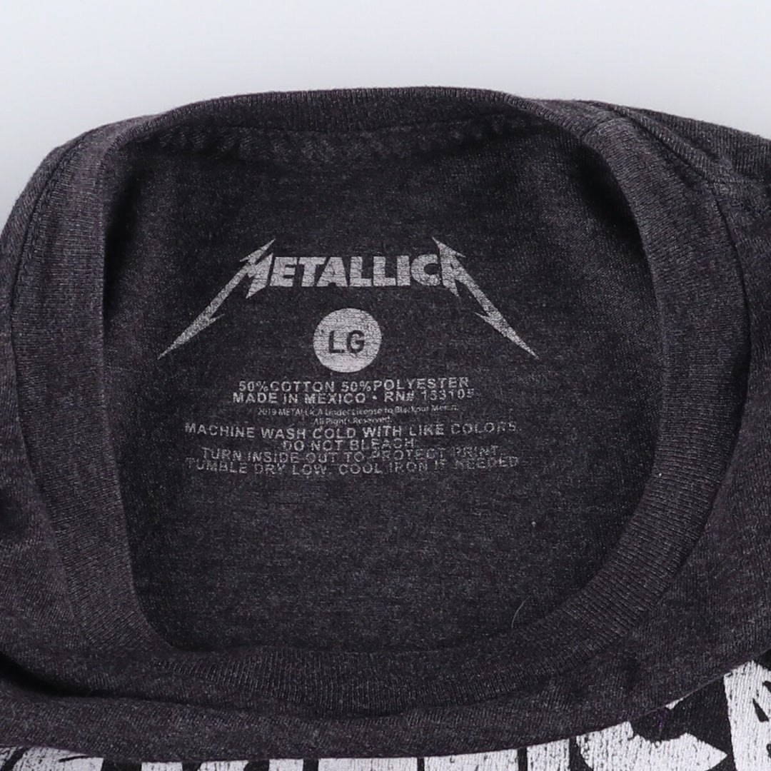 METALLICA Metallica Band T-shirt Band T Men's L size cotton black type Vintage Second Hand