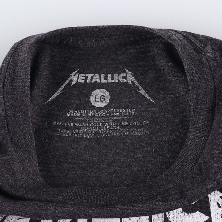 METALLICA Metallica Band T-shirt Band T Men's L size cotton black type Vintage Second Hand