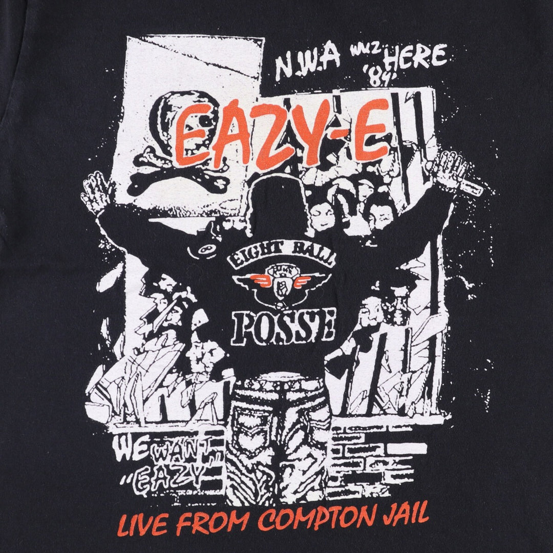 EAZY-E Easy E Rap T-shirt Rap T Men's M size cotton black type Vintage Second Hand