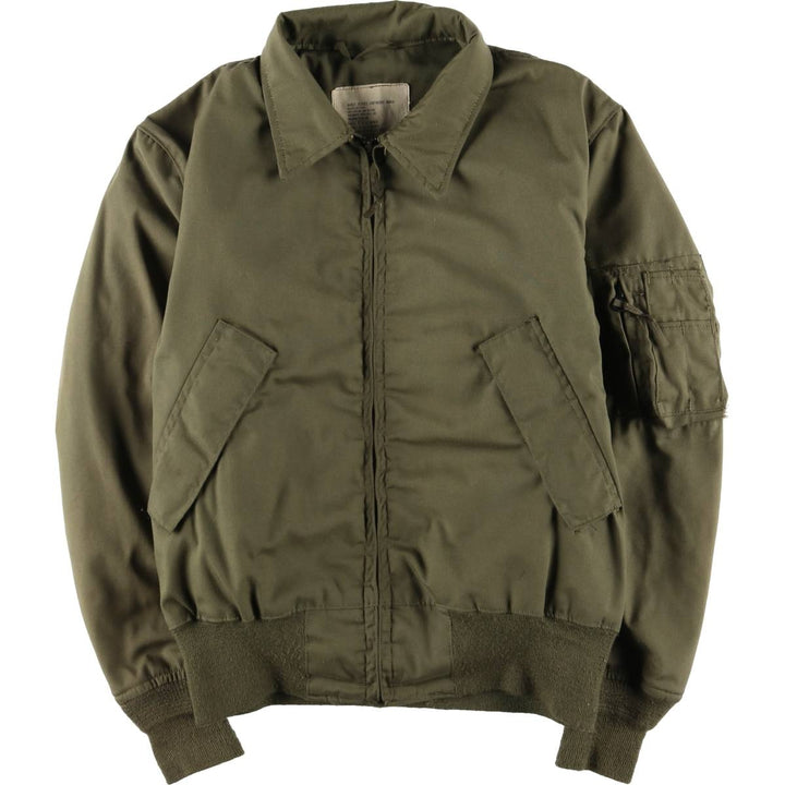 1970'S US military helicopter crew jacket, military flight jacket, made in USA, MEDIUM-REGULAR, men's size M, vintage Nylon Khaki type Vintage Second Hand