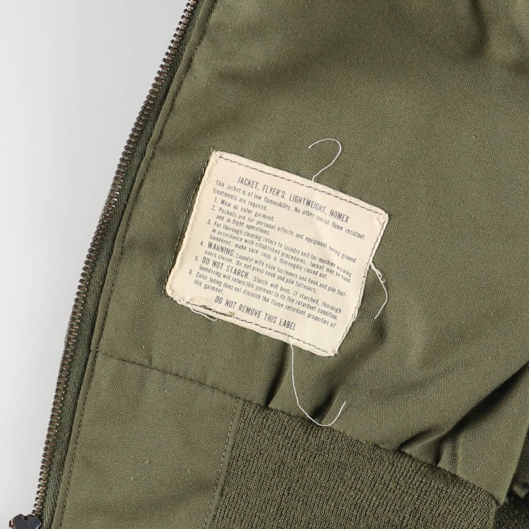 1970'S US military helicopter crew jacket, military flight jacket, made in USA, MEDIUM-REGULAR, men's size M, vintage Nylon Khaki type Vintage Second Hand