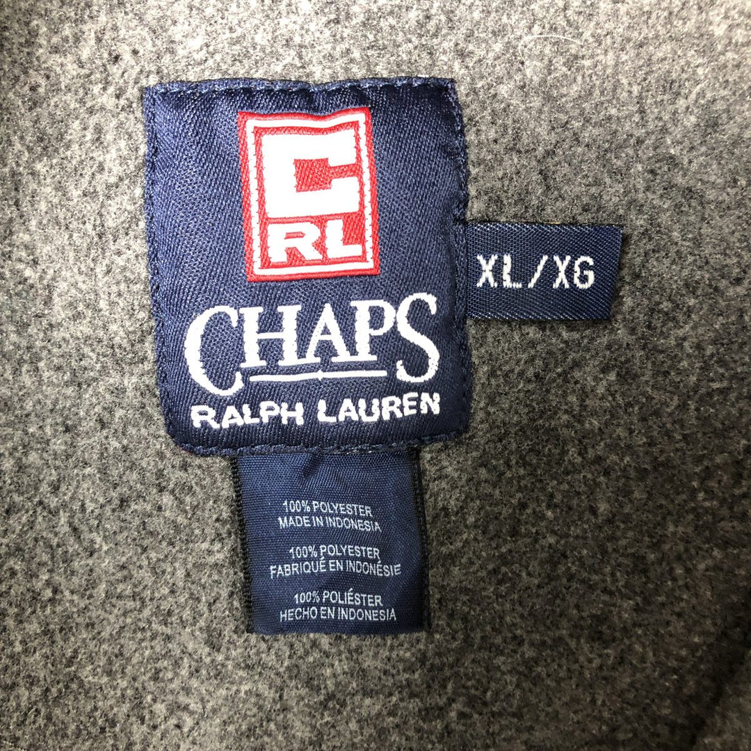 Ralph Lauren Chaps Half-Zip Fleece Pullover, Men's XL polyester gray type Vintage Second Hand