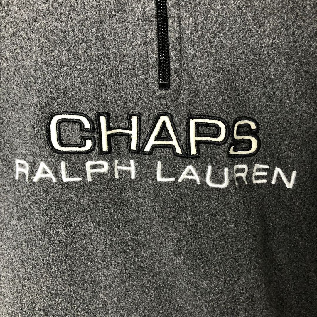 Ralph Lauren Chaps Half-Zip Fleece Pullover, Men's XL polyester gray type Vintage Second Hand