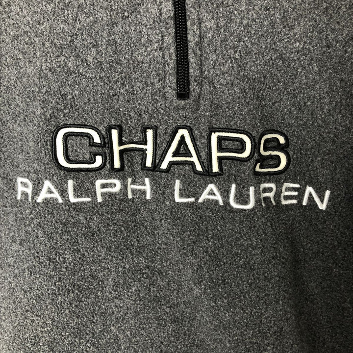 Ralph Lauren Chaps Half-Zip Fleece Pullover, Men's XL polyester gray type Vintage Second Hand