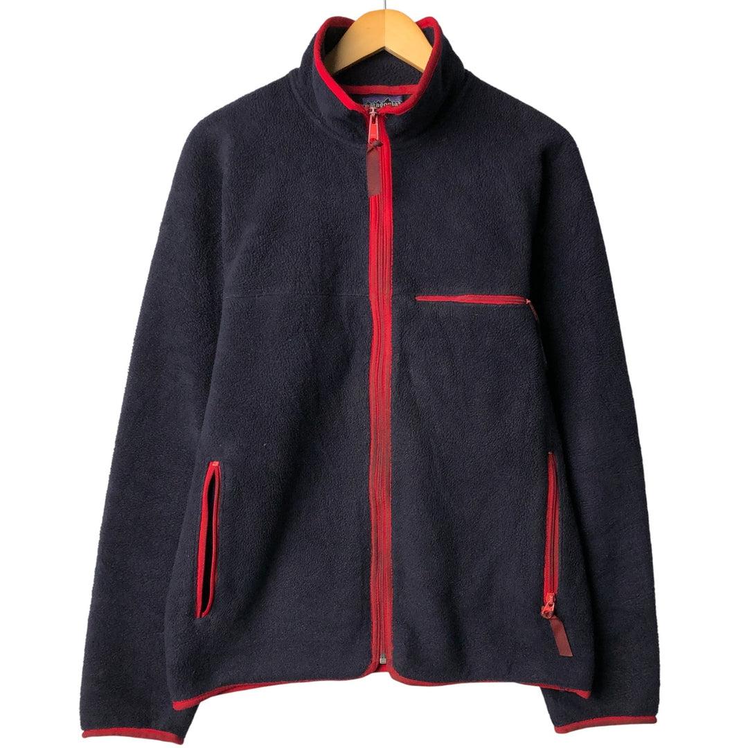 2000'S Patagonia Synchilla Cardigan 25501F9 Fleece Jacket, Made in USA, Men's Size L polyester navy blue type Vintage Second Hand