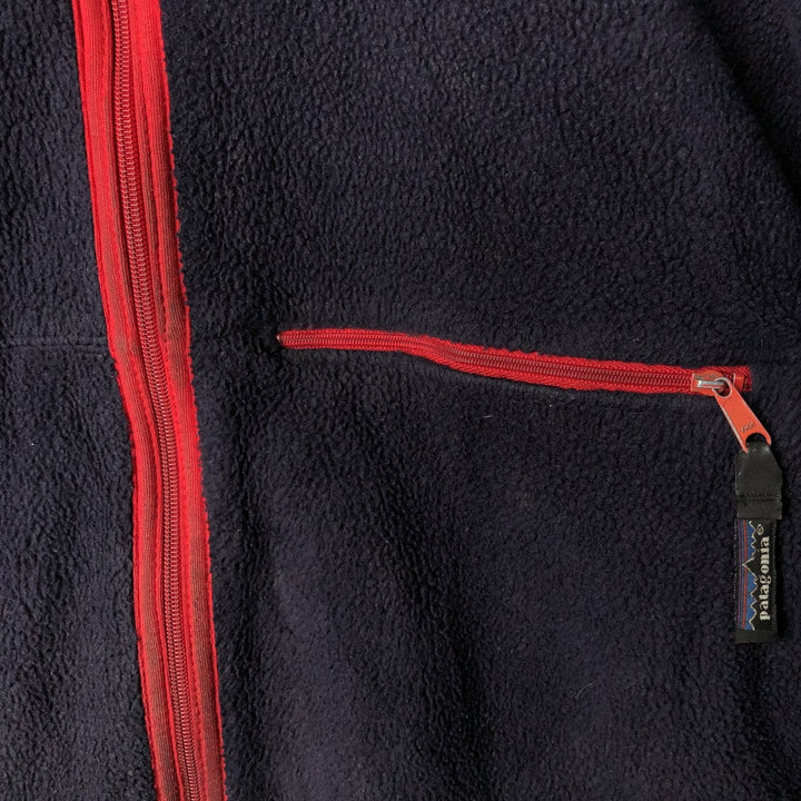 2000'S Patagonia Synchilla Cardigan 25501F9 Fleece Jacket, Made in USA, Men's Size L polyester navy blue type Vintage Second Hand