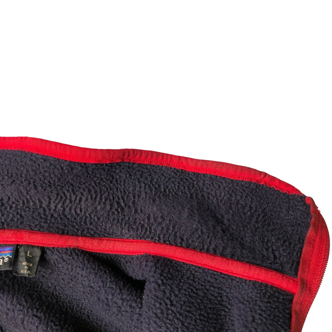 2000'S Patagonia Synchilla Cardigan 25501F9 Fleece Jacket, Made in USA, Men's Size L polyester navy blue type Vintage Second Hand