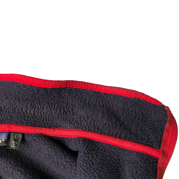 2000'S Patagonia Synchilla Cardigan 25501F9 Fleece Jacket, Made in USA, Men's Size L polyester navy blue type Vintage Second Hand