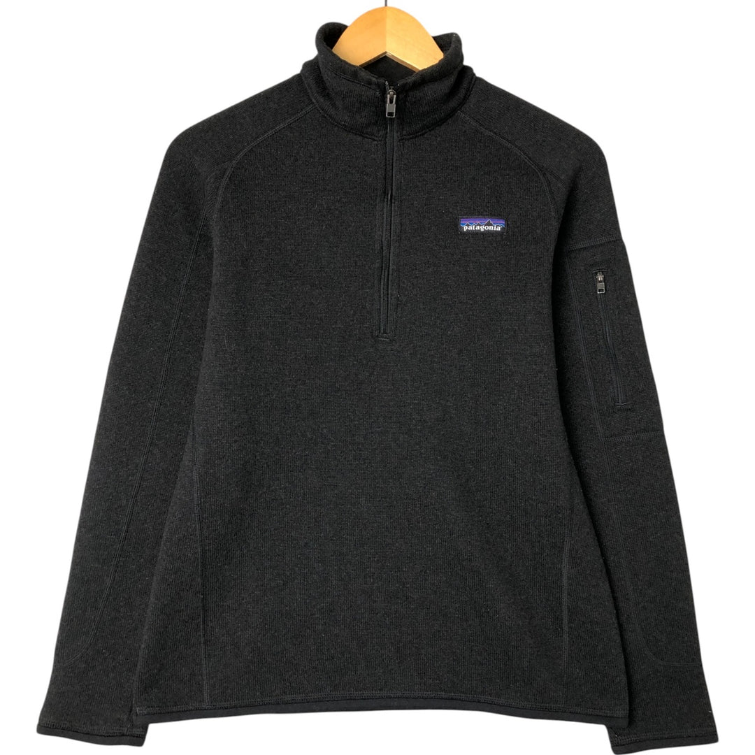 Patagonia 25617FA17 Half-Zip Fleece Pullover, Women's Size Medium polyester black type Vintage Second Hand