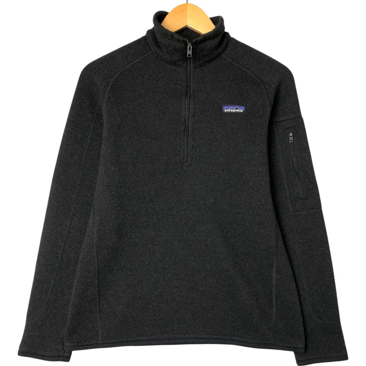 Patagonia 25617FA17 Half-Zip Fleece Pullover, Women's Size Medium polyester black type Vintage Second Hand