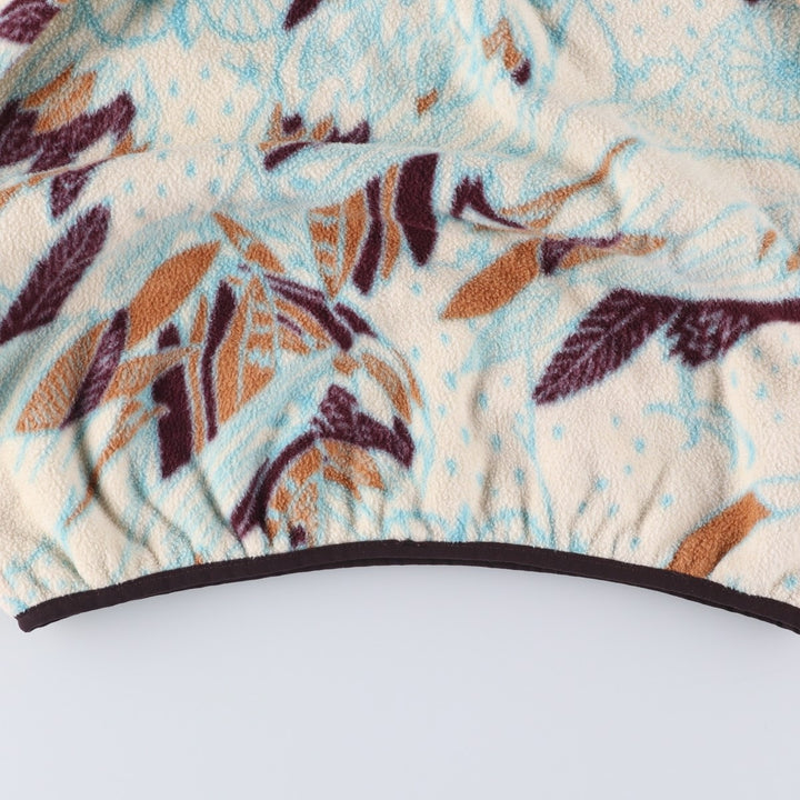 Patagonia Lightweight Synchilla Snap Tee 25455FA16, All-Over Print Half-Snap Fleece Pullover, Women's Size Small polyester pale white type Vintage Second Hand