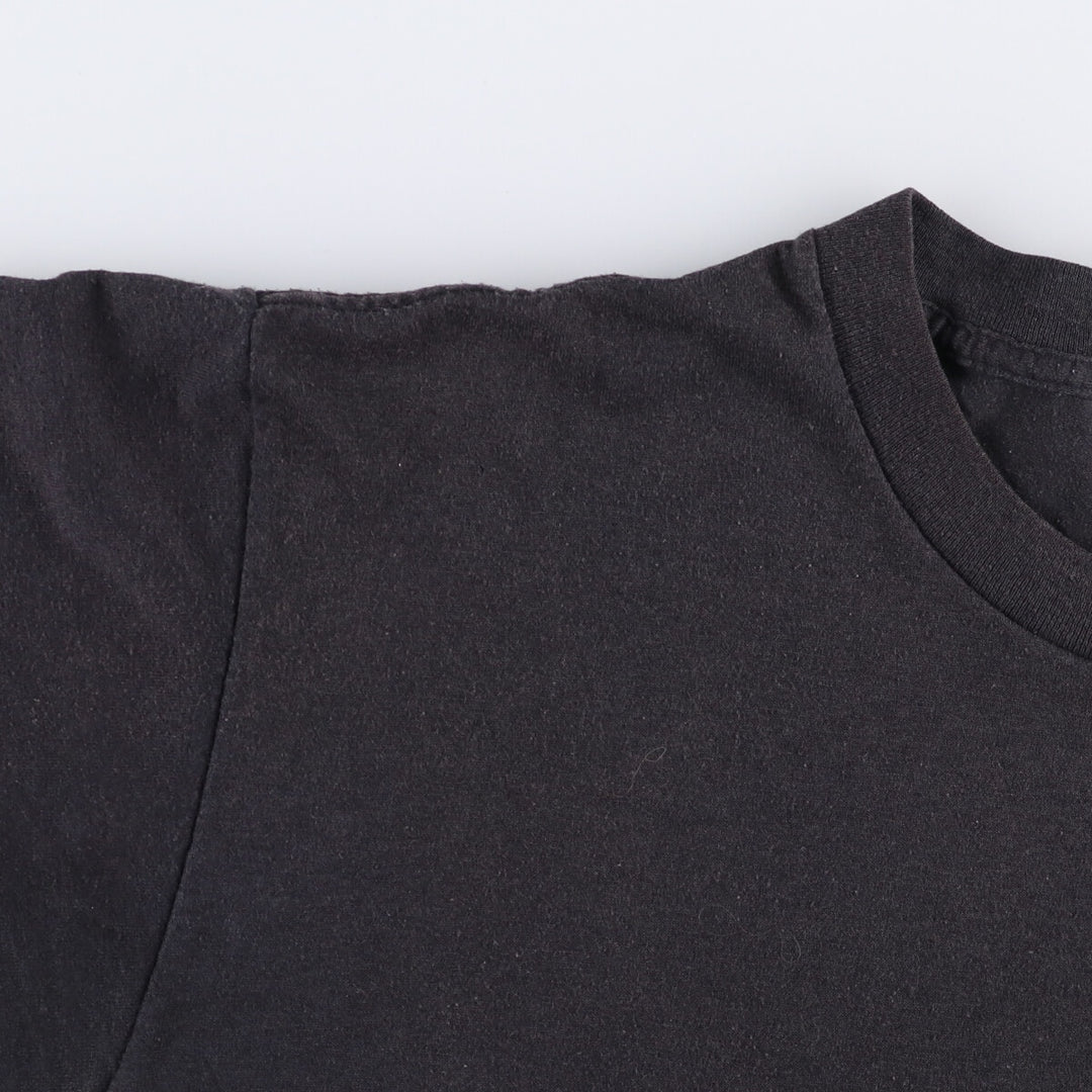 90'S Duke plain T-shirt, made in the USA, men's size L, vintage polyester black type Vintage Second Hand
