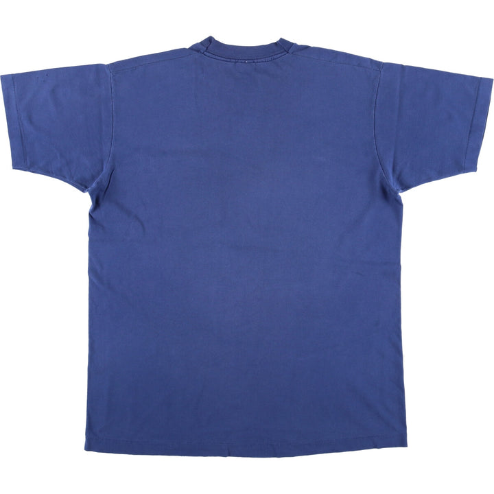 90'S Fruit of the Loom plain pocket T-shirt made in the USA, men's size L, vintage cotton Navy blue Vintage Second Hand