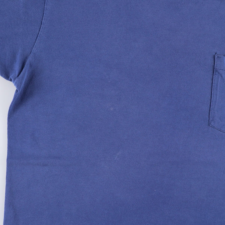 90'S Fruit of the Loom plain pocket T-shirt made in the USA, men's size L, vintage cotton Navy blue Vintage Second Hand