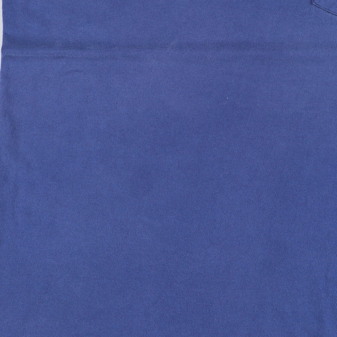 90'S Fruit of the Loom plain pocket T-shirt made in the USA, men's size L, vintage cotton Navy blue Vintage Second Hand