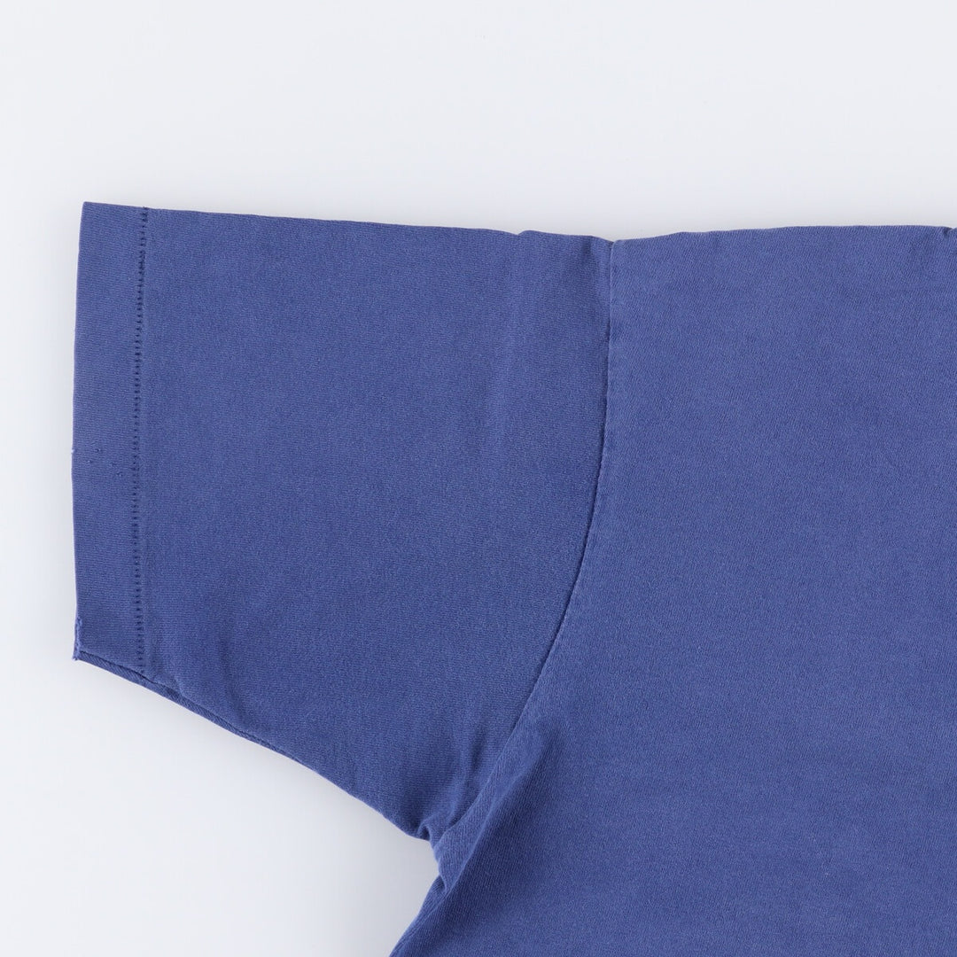 90'S Fruit of the Loom plain pocket T-shirt made in the USA, men's size L, vintage cotton Navy blue Vintage Second Hand