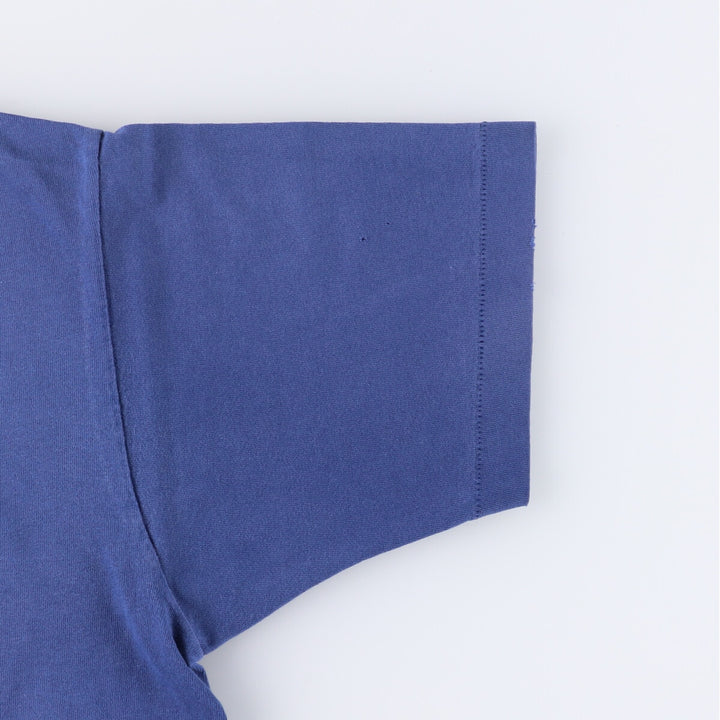 90'S Fruit of the Loom plain pocket T-shirt made in the USA, men's size L, vintage cotton Navy blue Vintage Second Hand
