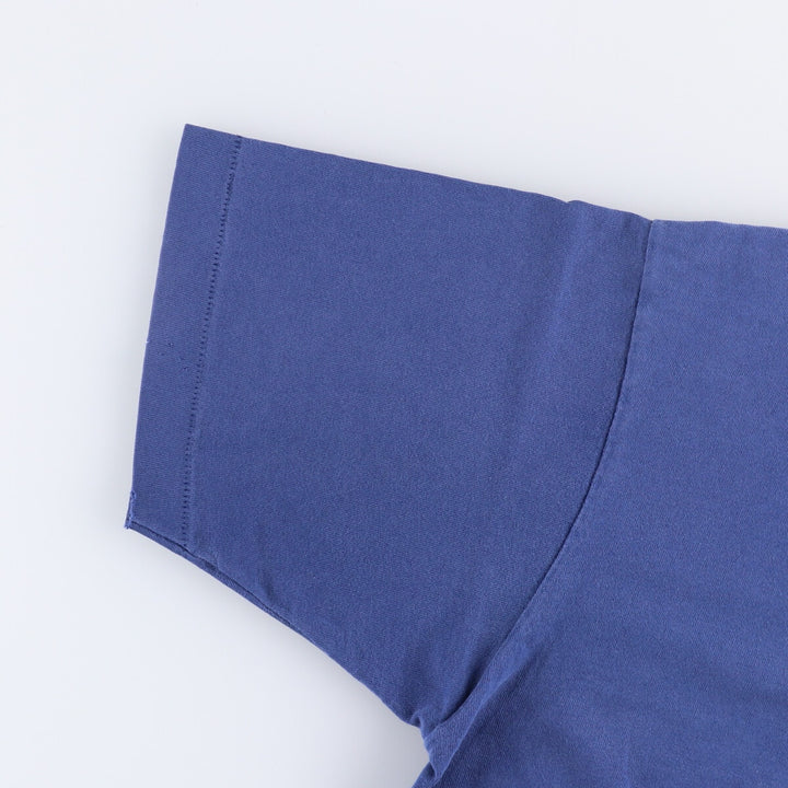 90'S Fruit of the Loom plain pocket T-shirt made in the USA, men's size L, vintage cotton Navy blue Vintage Second Hand