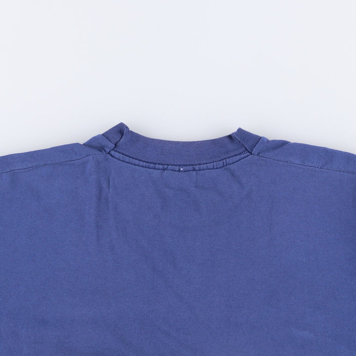 90'S Fruit of the Loom plain pocket T-shirt made in the USA, men's size L, vintage cotton Navy blue Vintage Second Hand
