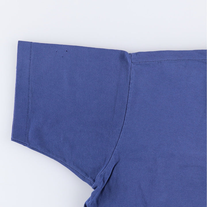 90'S Fruit of the Loom plain pocket T-shirt made in the USA, men's size L, vintage cotton Navy blue Vintage Second Hand