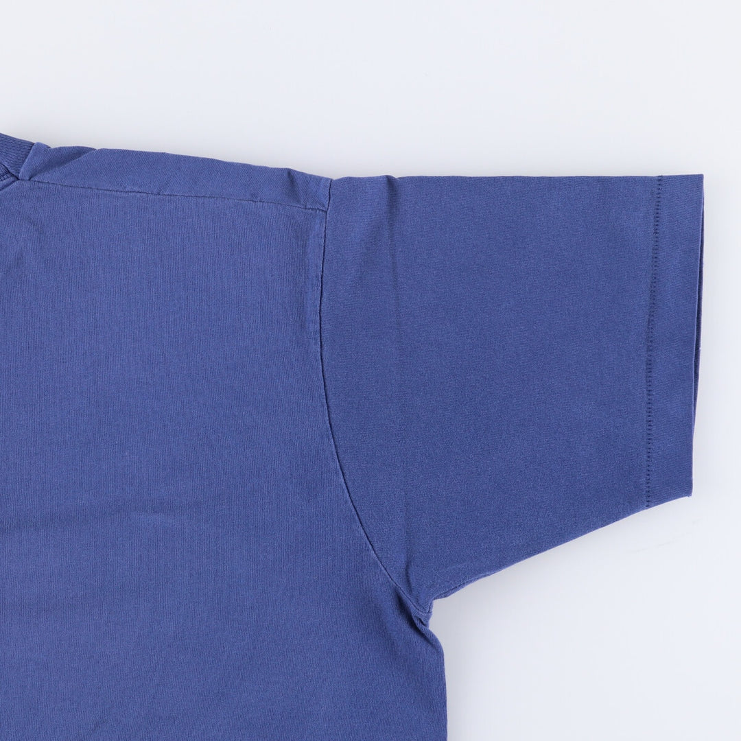 90'S Fruit of the Loom plain pocket T-shirt made in the USA, men's size L, vintage cotton Navy blue Vintage Second Hand