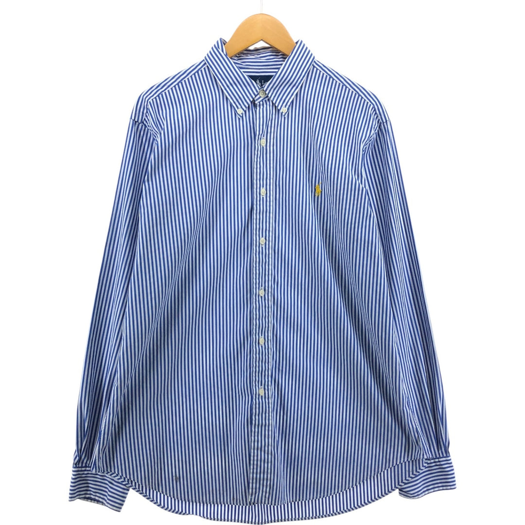 Ralph Lauren Classic Fit Long Sleeve Button Down Striped Shirt Men's Size L cotton white type Vintage Second Hand