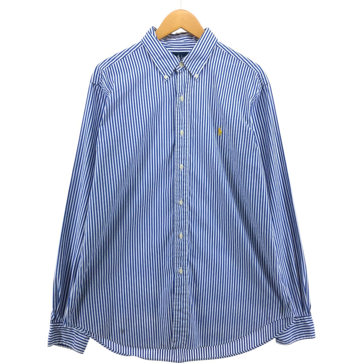 Ralph Lauren Classic Fit Long Sleeve Button Down Striped Shirt Men's Size L cotton white type Vintage Second Hand