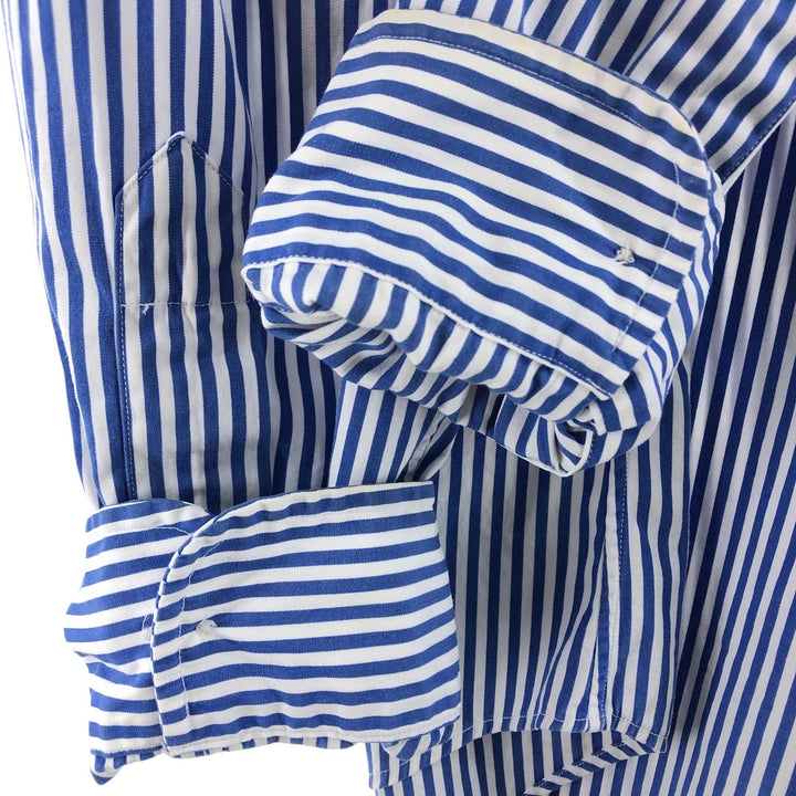 Ralph Lauren Classic Fit Long Sleeve Button Down Striped Shirt Men's Size L cotton white type Vintage Second Hand