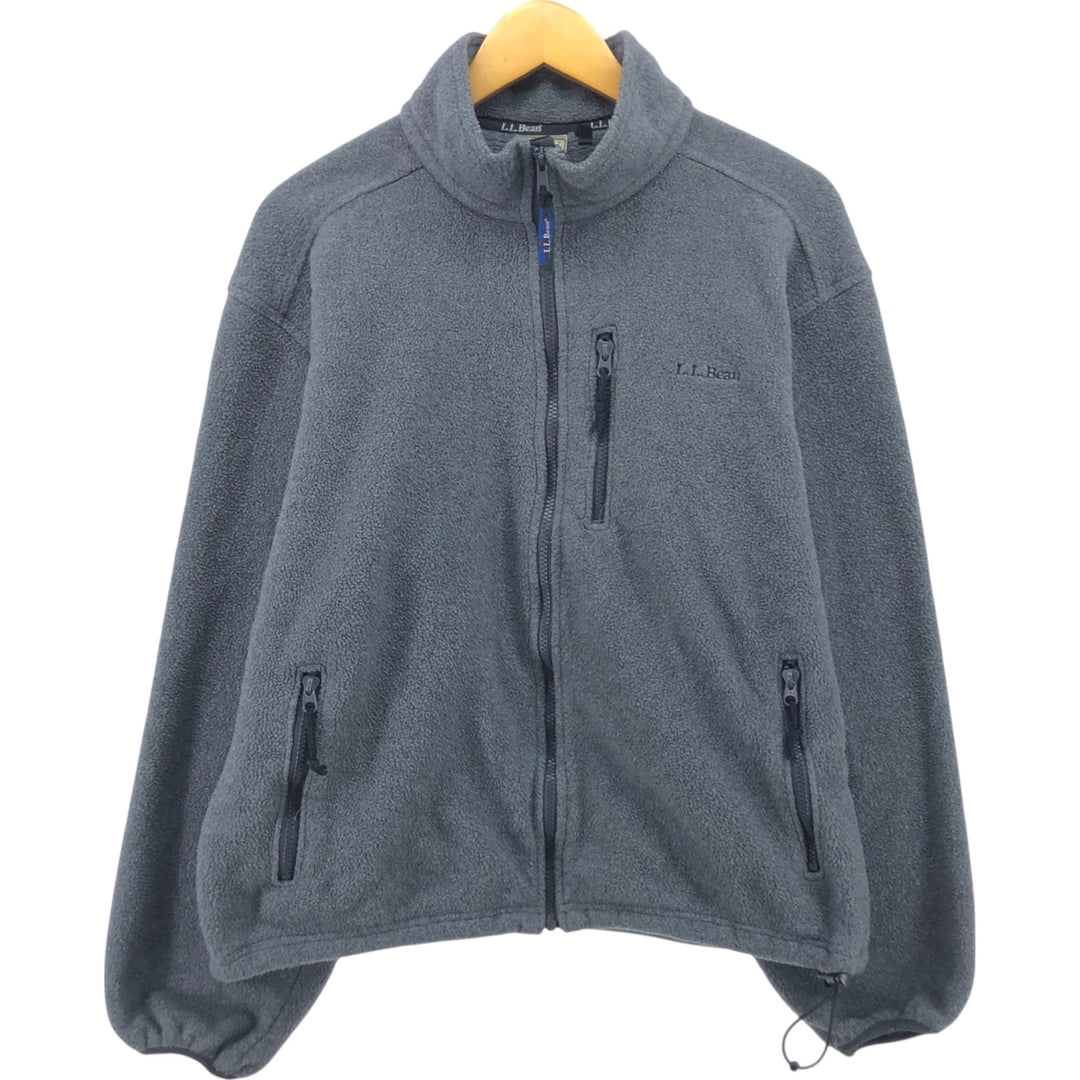 90'S LLBean Vintage Fleece Jacket, Made in USA, Men's Size Medium polyester gray type Vintage Second Hand