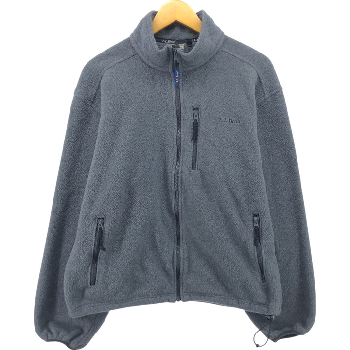 90'S LLBean Vintage Fleece Jacket, Made in USA, Men's Size Medium polyester gray type Vintage Second Hand
