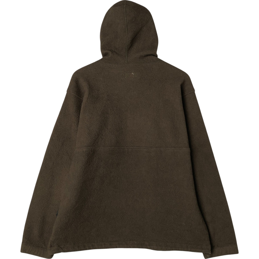 90'S Vintage Columbia Half-Zip Fleece Pullover Hoodie with White Tag, Made in USA, Men's Size L polyester Khaki type Vintage Second Hand