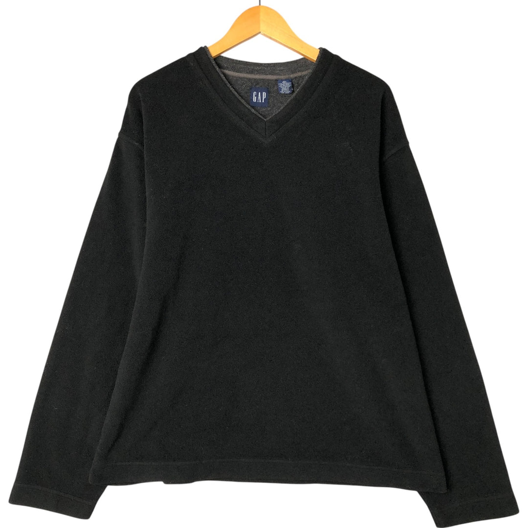 90'S GAP Old Gap V-neck fleece top, men's size XL, vintage polyester black type Vintage Second Hand