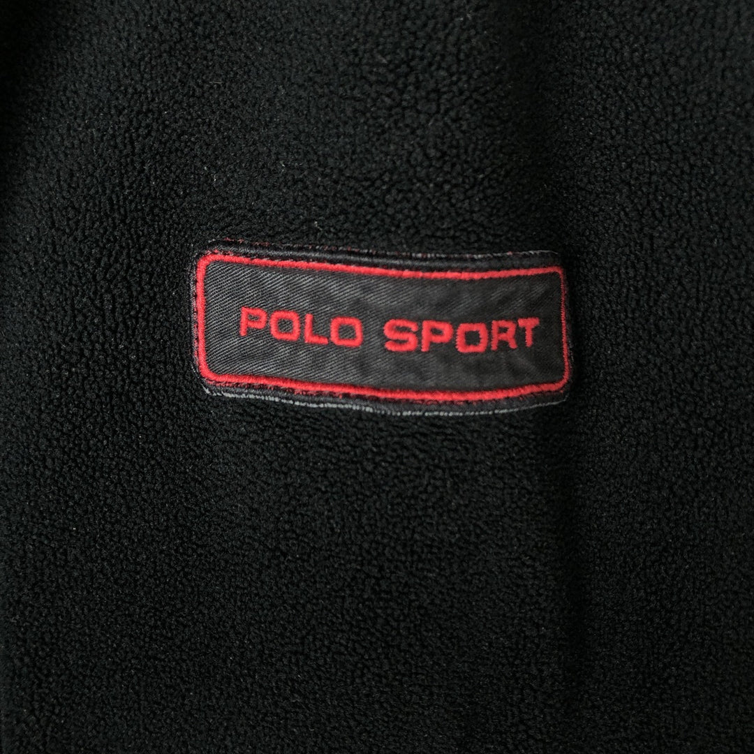 90'S Ralph Lauren POLO SPORT half-zip fleece pullover, men's size XL polyester black type Vintage Second Hand