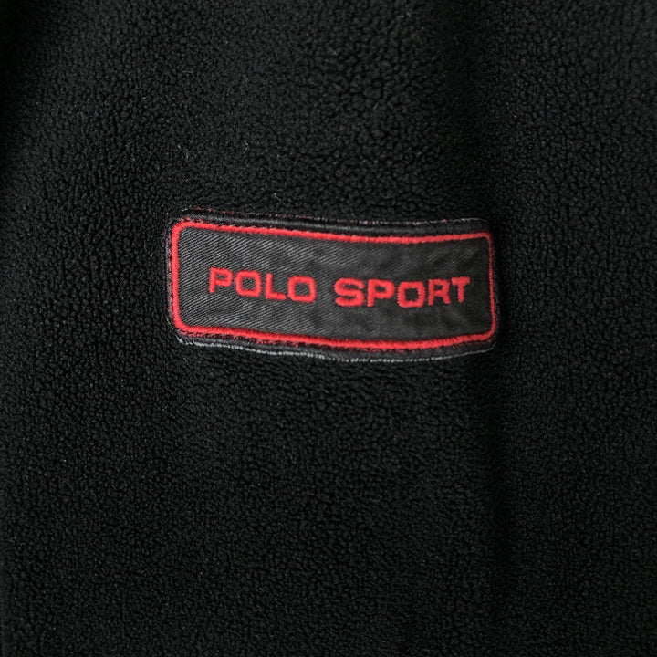 90'S Ralph Lauren POLO SPORT half-zip fleece pullover, men's size XL polyester black type Vintage Second Hand