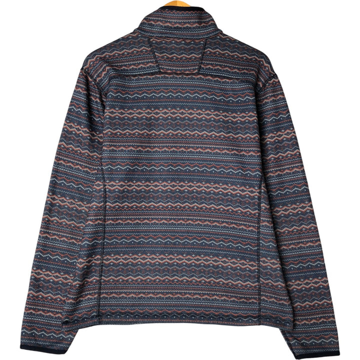THE NORTH FACE All-Over Fair Isle Pattern Half-Zip Fleece Pullover, Men's Size Medium polyester navy blue type Vintage Second Hand