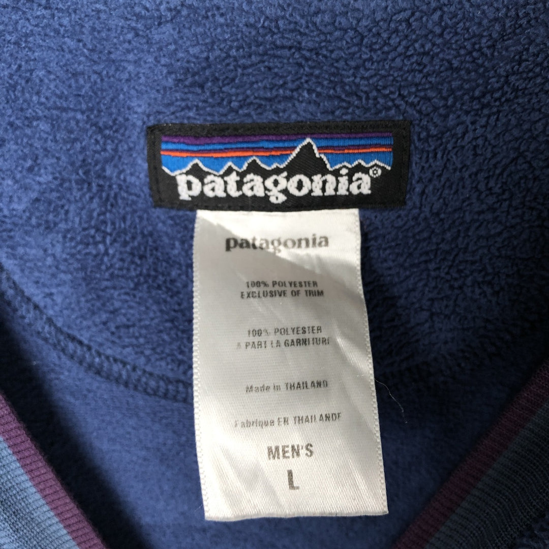 2000'S Patagonia Rhythm Plush Synchilla Sweatshirt (20845S6), fleece cut-and-sew, men's size L polyester blue type Vintage Second Hand