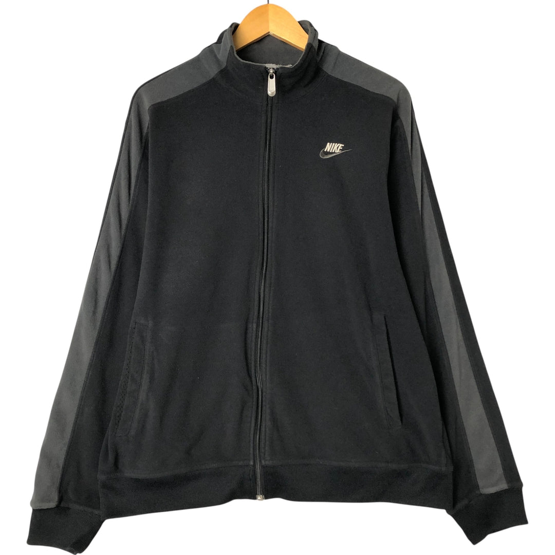 2000'S Nike fleece jacket, men's size XL polyester black type Vintage Second Hand