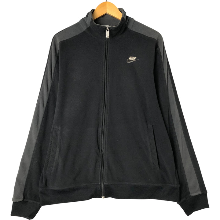 2000'S Nike fleece jacket, men's size XL polyester black type Vintage Second Hand