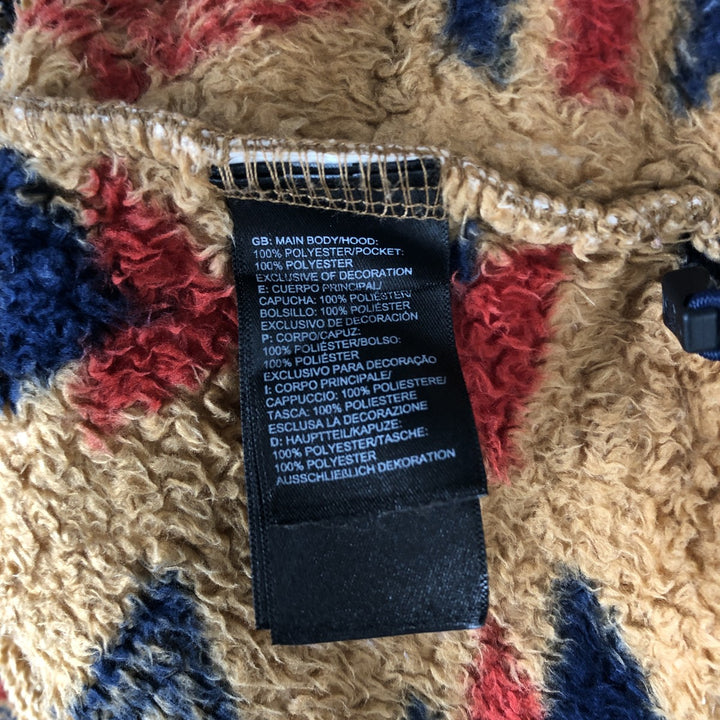 THE NORTH FACE Native American Pattern Fleece Pullover Hoodie, Men's Size L polyester Beige type Vintage Second Hand