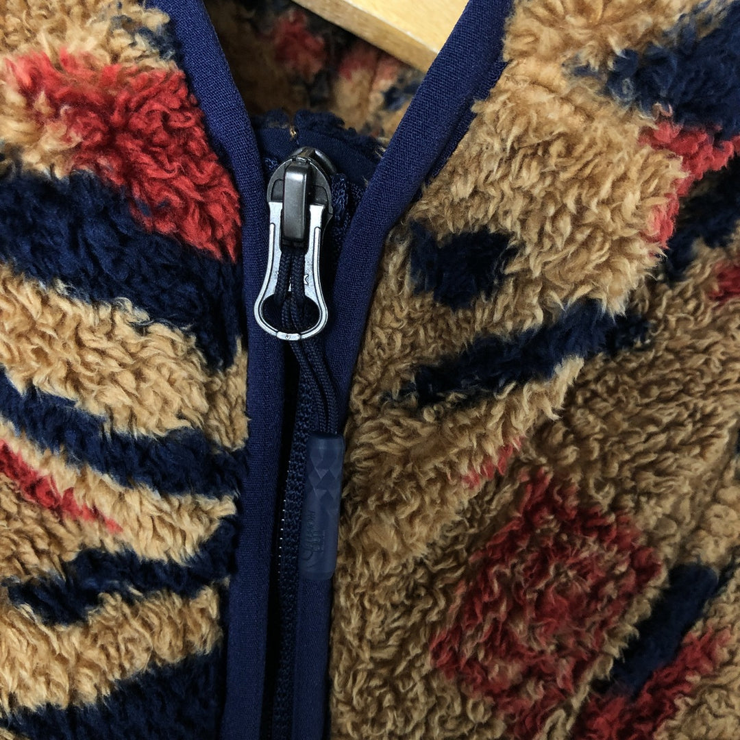 THE NORTH FACE Native American Pattern Fleece Pullover Hoodie, Men's Size L polyester Beige type Vintage Second Hand