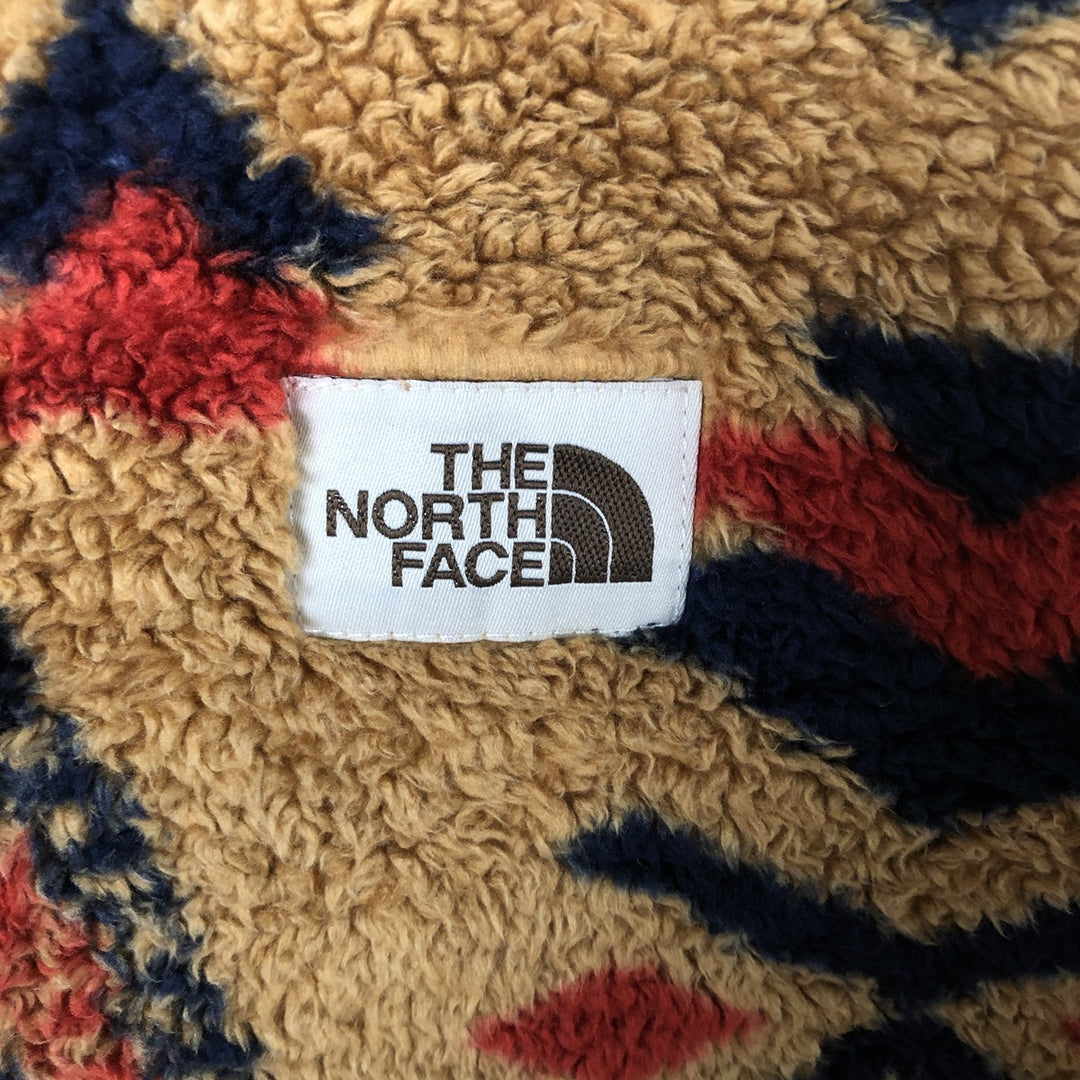 THE NORTH FACE Native American Pattern Fleece Pullover Hoodie, Men's Size L polyester Beige type Vintage Second Hand